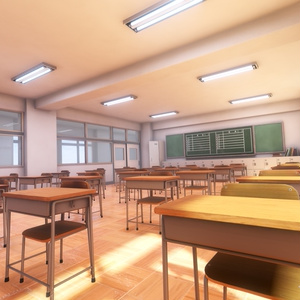 【VRChatワールド想定】Simple JP Classroom【3Dモデル】 缩略图 5
