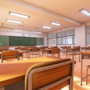 【VRChatワールド想定】Simple JP Classroom【3Dモデル】 缩略图 2