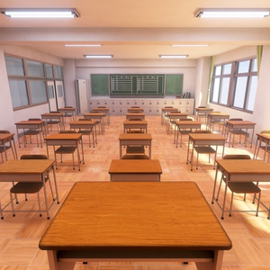 【VRChatワールド想定】Simple JP Classroom【3Dモデル】 缩略图 4