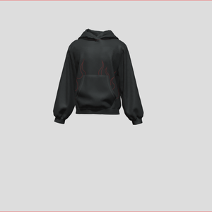 クラシックブラックフレイムパーカー3D衣類3DモデルVRChat Classic Black Flame Hoodie 3D Clothing 3D Model VRChat