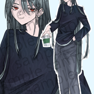立ち絵_長髪の男性