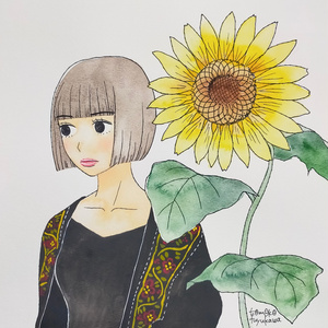 向日葵（オリジナルイラスト原画）