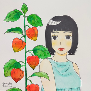 ほおずき（オリジナルイラスト原画）