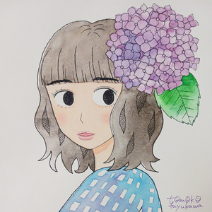 あじさい（オリジナルイラスト原画）