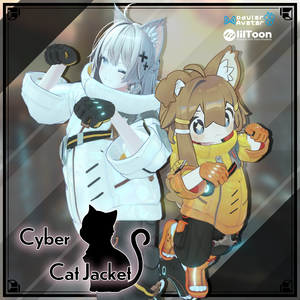 サイバーキャットジャケット【11アバター対応・VRChat向け3Dモデル】