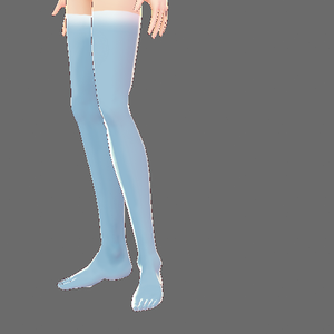 VRoid blue and white thigh high tights with heart on soles