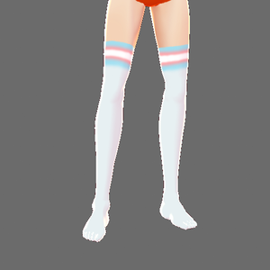trans flag knee/thigh highs VRoid lgbt