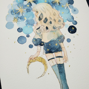 手描きイラスト アナログイラスト イラストオーダー 透明水彩 - potato