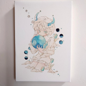 手描きイラスト アナログイラスト イラストオーダー 透明水彩 原画