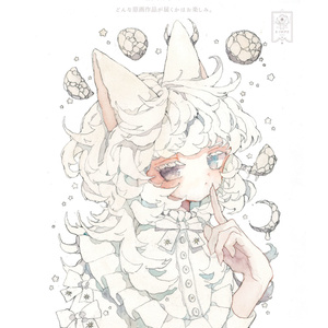 手描きイラスト オリジナル 「山藤の案内人」 原画 イラストボード