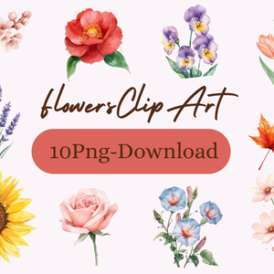 Watercolor Flower Collection｜春夏秋冬のお花クリップアート（PNG形式・背景透過）