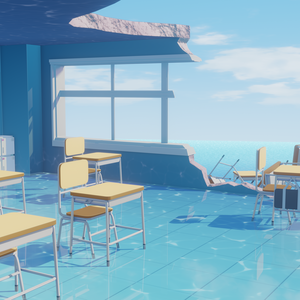BlueArchive Classroom Blender Scene