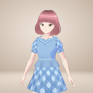 [Vroid] Cute Tartan Tops and Skirts-7 かわいいタータントップスとスカート-7