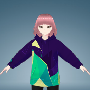 [Vroid] Colorful Geometric Hoodies-5 カラフルな幾何学的なパーカー-5