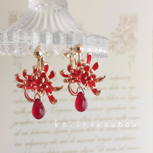 販売終了】秋奈 ハンドメイド クリア フラワー ピアス イヤリング