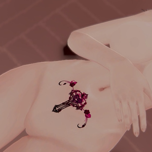 【全アバター対応】 Cross rose　タトゥーtexture　色変更可能!! 缩略图 4