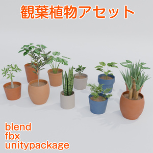観葉植物の3Dモデル[Blender,FBX,unitypackage]