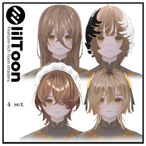 【VRchat】髪型まとめ売りセット4種 #1【3Dヘアモデル】