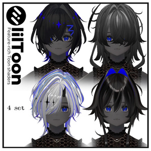 【VRchat】髪型まとめ売りセット4種 #2【3Dヘアモデル】