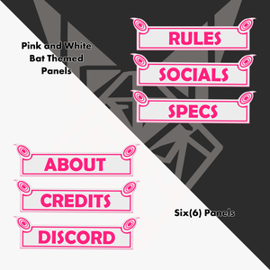 Pink/White Bat themed Panels