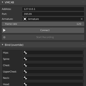 VMC4B Blender addon for VMCProtocol