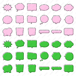【PNG・ai形式】シンプルな吹き出しイラスト素材セット
