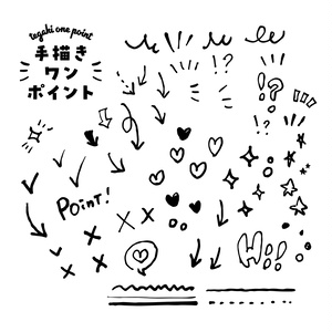 ゆるゆるワンポイント手描きパーツ01