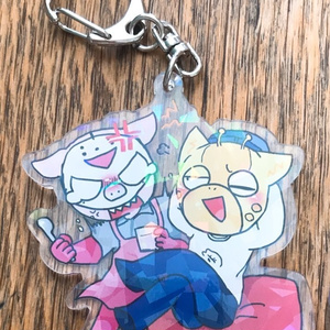 ねこのティーチくん はぐはぐクッション アクリルフィギュア アクリルキーホルダー ねこのティーチくん ハグハグ！クッション - おやお屋 - BOOTH