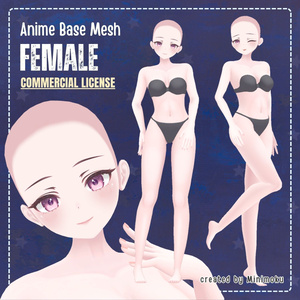 Anime Base Mesh - Female Character | Commercial Game License