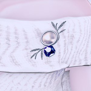【無料】パールとサファイアのブローチ【VRChat想定】
