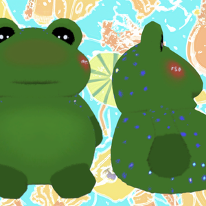 3D Sad froggie plushie prop