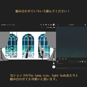 【ココフォリア素材】シーンパネル(森/舞台/窓)