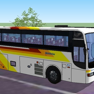 西鉄夜行バス　92MC　はかた号　ムーンライト色　sketchup