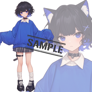 立ち絵素材205 学生服 女の子 猫耳差分あり