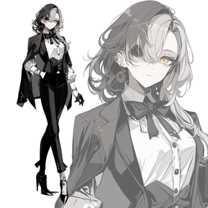 立ち絵素材228 スーツ 眼帯 女
