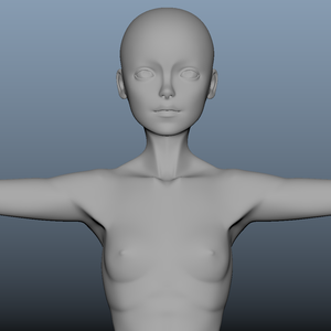 [OBJ データ] 女の子キャラのモデルデータ [素体単品]
