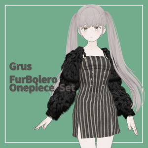 【VRChat向け】Grus専用 Fur Bolero CamisoleOnepiece Set