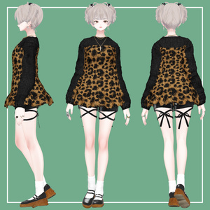 【VRChat】森羅専用 フレアミニ ニットワンピース（MA対応） 缩略图 2