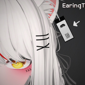 【VRCアクセ】 Earing Tag｜タグ風ピアス