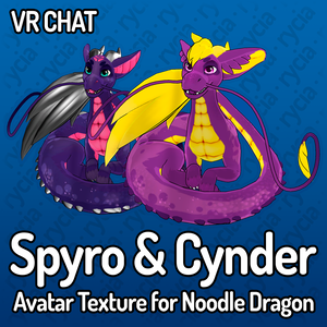 Spyro & Cynder Texture for Noodle Dragon (ヌードルドラゴンのスパイロ＆シンダーテクスチャ)