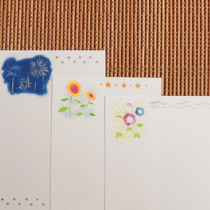 コウモリと夏の花ポストカード＊3枚セット