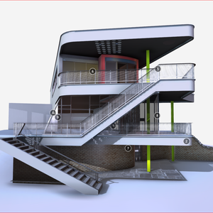 インタラクティブな建築モデル 3D モデル vrchat Interactive Architectural Building Model  3D Model vrchat 