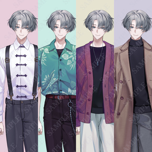 【立ち絵素材】私服の青年【表情14種】