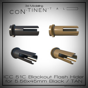 ICC 51C Blackout Flash Hider for 5.56x45mm Black / TAN