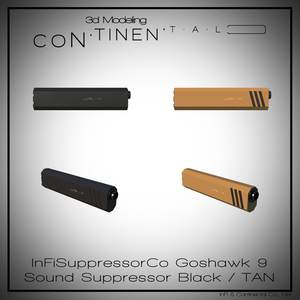 InFiSuppressorCo Goshawk 9 9x19mm Sound Suppressor Black / TAN