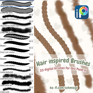 [Free Download] Hair Brushes - IbisPaintX Brushes