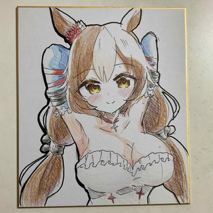 ダンツフレーム ウマ娘　手書きイラスト　中色紙 ウマ娘 ダンツフレーム 手描きイラスト色紙 - りゅーしょっぷ - BOOTH