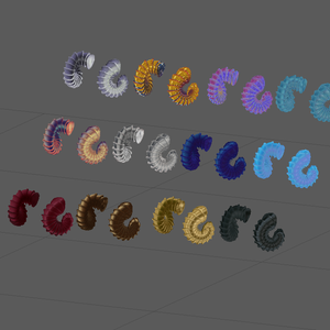 12 3D Ram horns