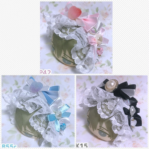 フリルレースのおまんじゅう用ヘッドドレス