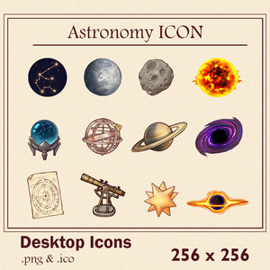 Astronomy ICON | Desktop Icons | Sticker | Material